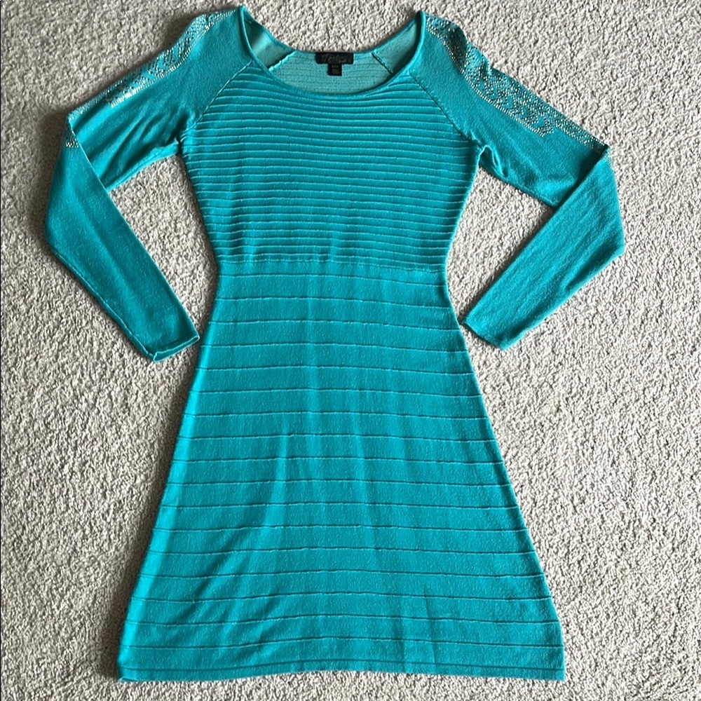Thalia Sodi Teal Long Sleeve Dress